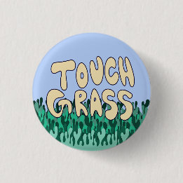 Badge Rond 2,50 Cm Toucher le bouton Grass