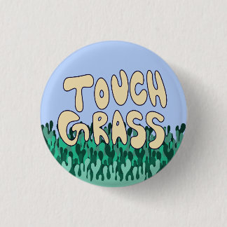 Badge Rond 2,50 Cm Toucher le bouton Grass