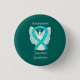 Badge Rond 2,50 Cm Tourette de sensibilisation au syndrome Ruban Ange