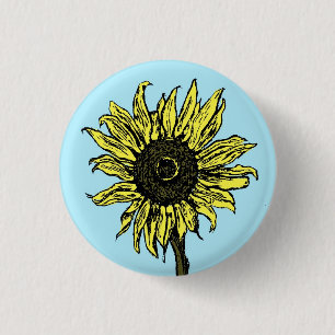Badge Rond 2,50 Cm Tournesol - bouton