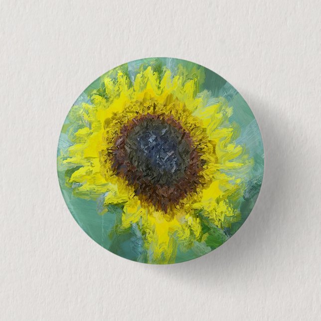 Badge Rond 2,50 Cm Tournesol jaune vif (Devant)