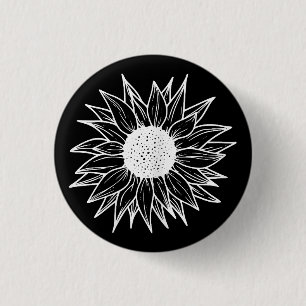 Badge Rond 2,50 Cm Tournesol Jolie fleur fleur sauvage multicolore