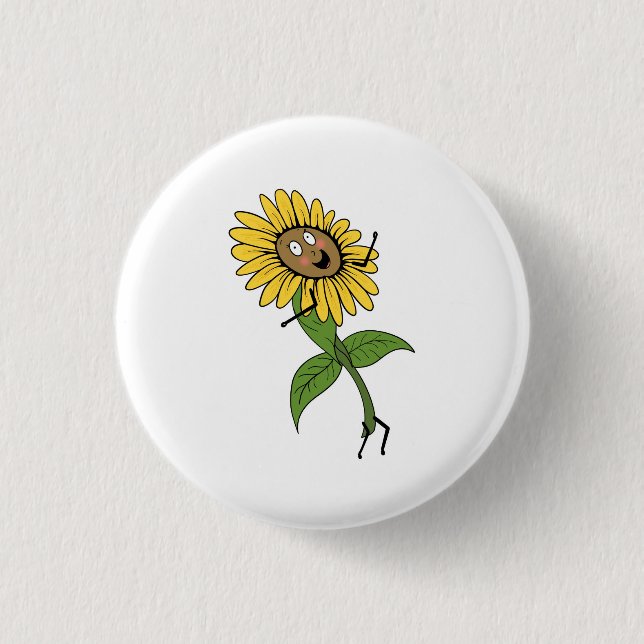 Badge Rond 2,50 Cm Tournesol, thème floral (Devant)