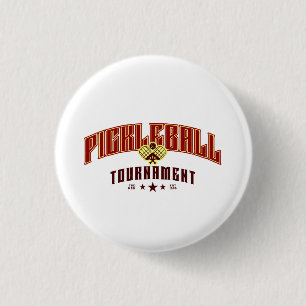Badge Rond 2,50 Cm Tournoi de Pickleball Vintage Pickleball