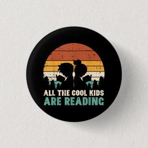 Badge Rond 2,50 Cm Tous Les Enfants Lisent Retro Lire Livre Lover Boy