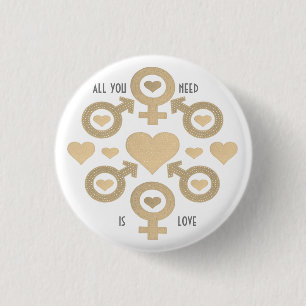Badge Rond 2,50 Cm Tout Ce Dont Vous Avez Besoin Est L'Amour
