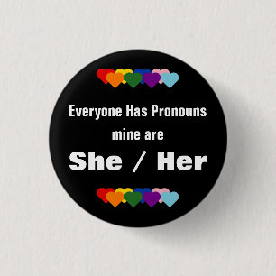 Badge Rond 2,50 Cm Tout le monde a le bouton Pronounouns