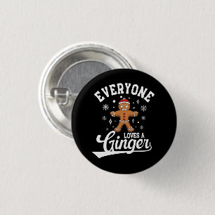 Badge Rond 2,50 Cm Tout Le Monde Aime Le Gingembre, Le Pain D'Or Père