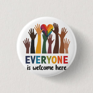 Badge Rond 2,50 Cm Tout Le Monde Est Le Bienvenu Ici Enseignant Idaho