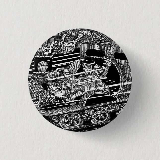 BADGE ROND 2,50 CM TRAIN À VAPEUR (Devant)