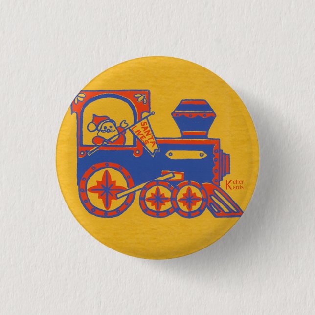 Badge Rond 2,50 Cm Train père Noël (Devant)