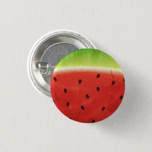 Badge Rond 2,50 Cm Tranche de pastèque géante à l'aquarelle mignonne