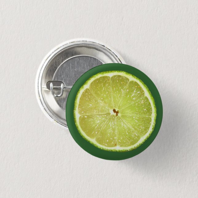 Badge Rond 2,50 Cm Tranches de chaux (Devant & derrière)