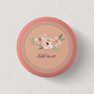 Badge Rond 2,50 Cm Tranquillité, belle décoration florale modèle,
