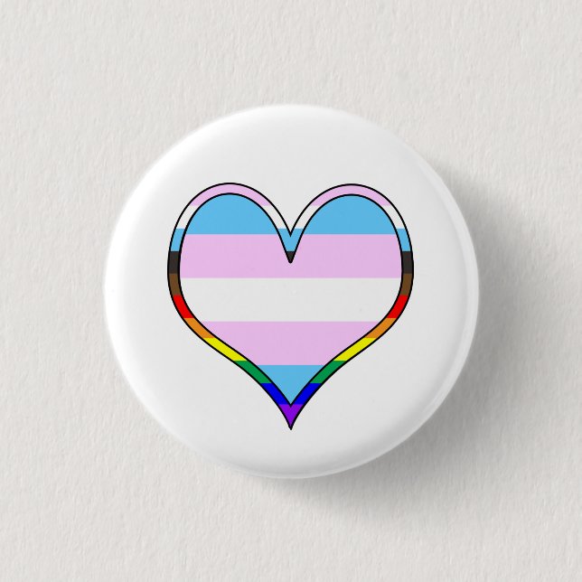 Badge Rond 2,50 Cm Trans Pride Heart Button (Devant)
