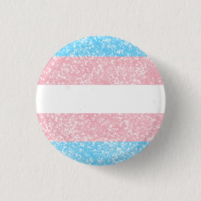 Badge Rond 2,50 Cm Transgender Pride Glitter  (Devant)