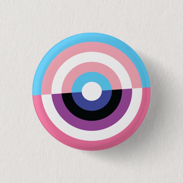 Badge Rond 2,50 Cm Transport et bouton de fierté de Genderfluid (Devant)