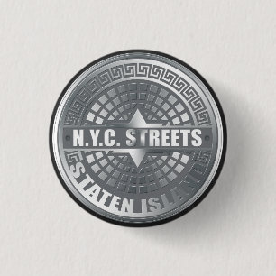 Badge Rond 2,50 Cm Trappe de visite Staten Island Gris