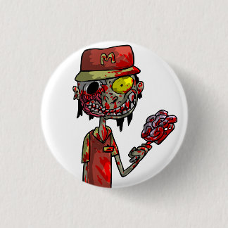 Badge Rond 2,50 Cm Travailleur de prêt-à-manger de zombi