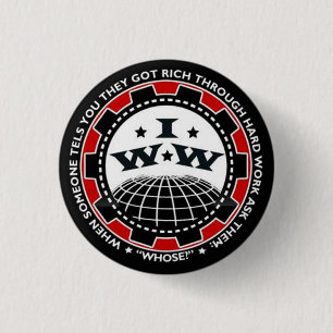 Badge Rond 2,50 Cm Travailleurs industriels du bouton du monde IWW