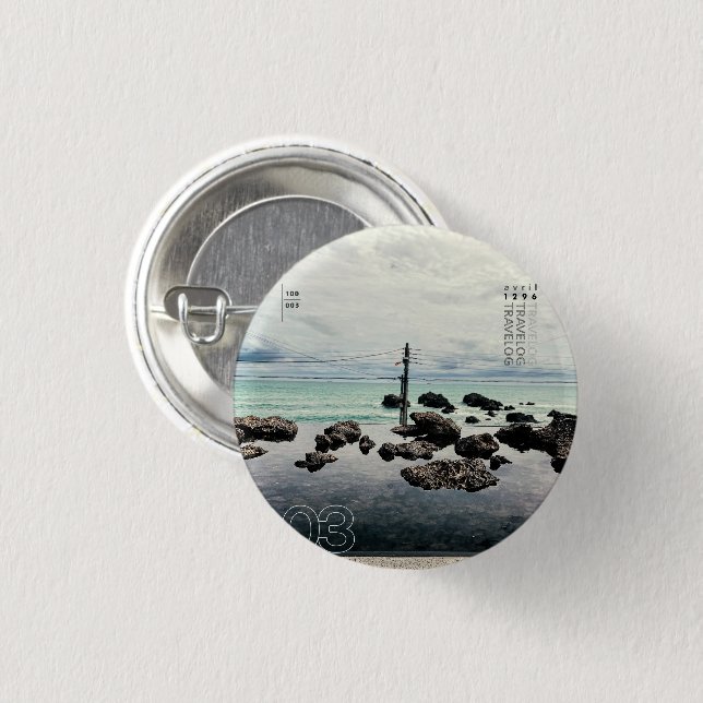 Badge Rond 2,50 Cm travelog_3 (Devant & derrière)