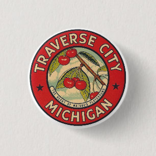 Badge Rond 2,50 Cm Traverse City, Michigan