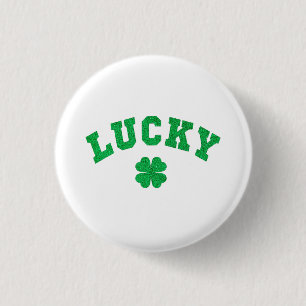 Badge Rond 2,50 Cm Trèfle Chanceux Saint Patrick