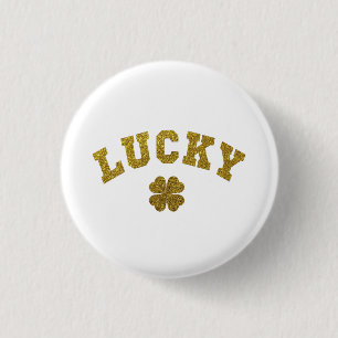 Badge Rond 2,50 Cm Trèfle Chanceux Saint Patrick