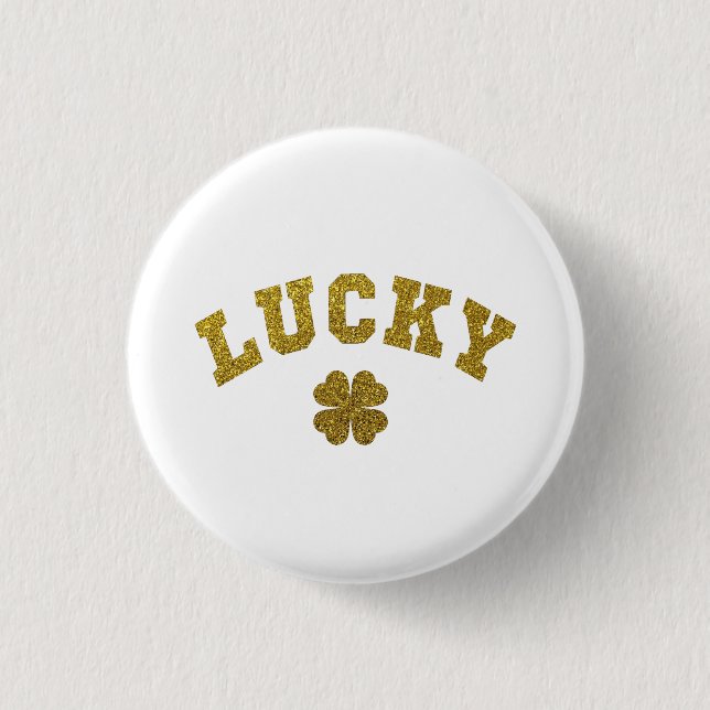 Badge Rond 2,50 Cm Trèfle Chanceux Saint Patrick (Devant)