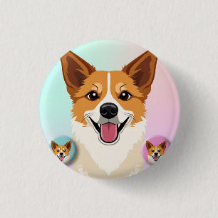 Badge Rond 2,50 Cm Très beau et mignon design de chien sur