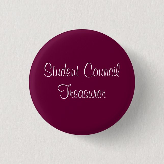 Badge Rond 2,50 Cm Trésorier du Conseil d'étudiant (Devant)