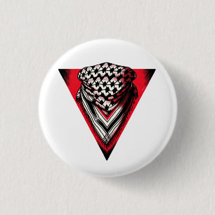 Badge Rond 2,50 Cm Triangle rouge inversé keffiyeh