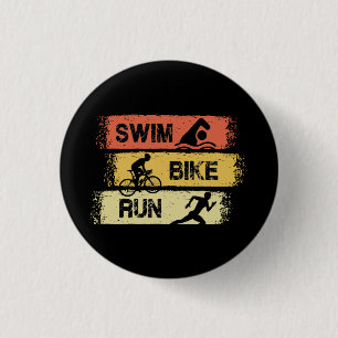 Badge Rond 2,50 Cm Triathlon - Swim Bike Run