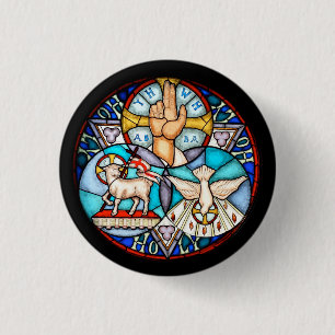 Badge Rond 2,50 Cm Trinité Le Père, Le Fils Et Le Symbole Saint-Espri