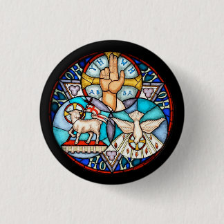 Badge Rond 2,50 Cm Trinité Le Père, Le Fils Et Le Symbole Saint-Espri