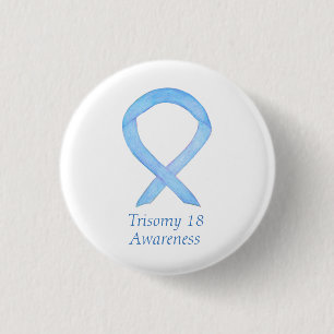 Badge Rond 2,50 Cm Trisomy 18 Sensibilisation Ruban d'art personnalis