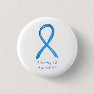 Badge Rond 2,50 Cm Trisomy 18 Sensibilisation Ruban d'art personnalis
