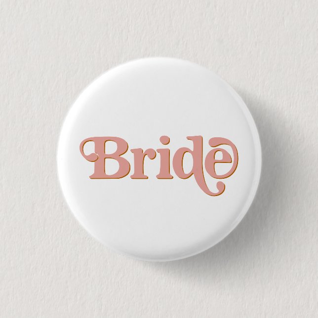 Badge Rond 2,50 Cm TRIXIE Retro 70's The Party Bachelorette Bride (Devant)