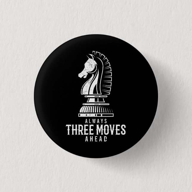 Badge Rond 2,50 Cm Trois Déplacements Devant I Chess Matt Jeu Jeu Jeu (Devant)