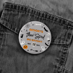 Badge Rond 2,50 Cm Trois Esprits ! Halloween 3e Anniversaire Cadeau I