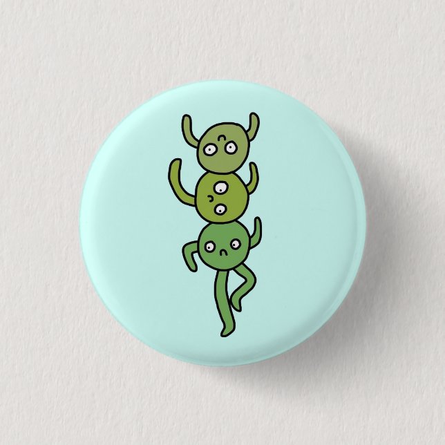 Badge Rond 2,50 Cm Trois pois dans un pot (Devant)