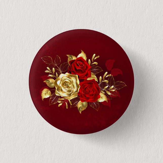 Badge Rond 2,50 Cm Trois Roses de bijoux (Devant)
