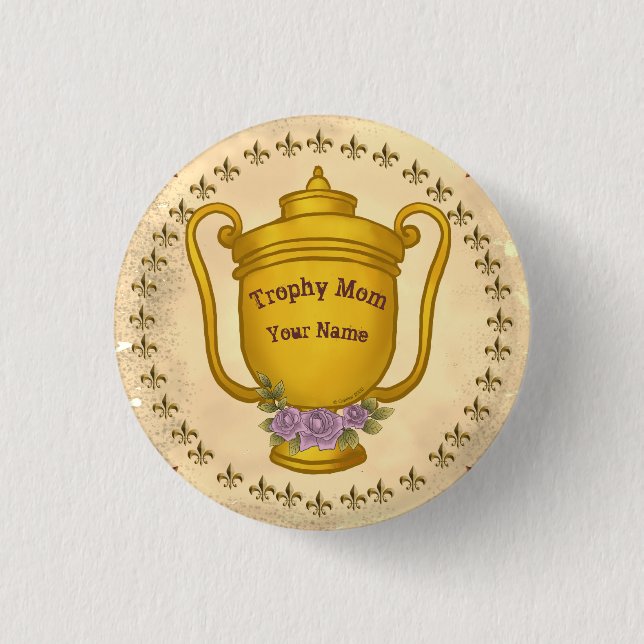 Badge Rond 2,50 Cm Trophée Maman (Devant)