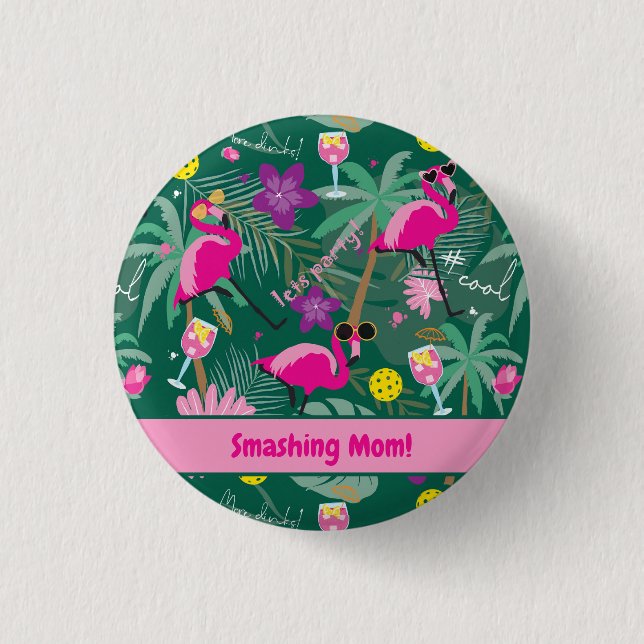 Badge Rond 2,50 Cm 🤩 Tropical Party, pickleball, custom (Devant)