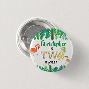 Badge Rond 2,50 Cm Tropical Summer Beach Luau Boys 2e anniversaire