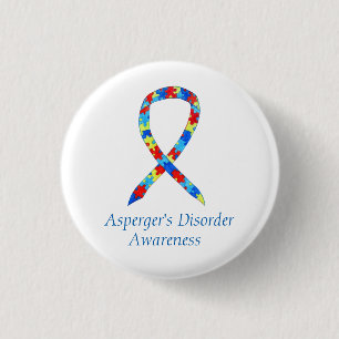 Badge Rond 2,50 Cm Trouble de l'Asperger sur mesure Ruban d'art Pins