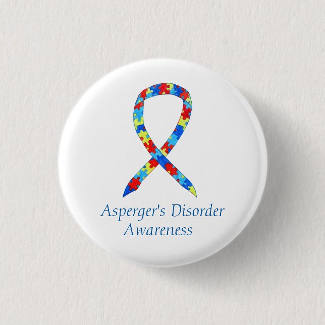 Badge Rond 2,50 Cm Trouble de l'Asperger sur mesure Ruban d'art Pins (Devant)