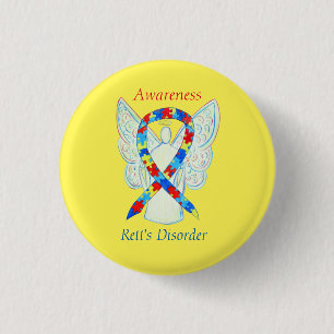 Badge Rond 2,50 Cm Trouble de Rett's Angel Puzzle Sensibilisation Rub