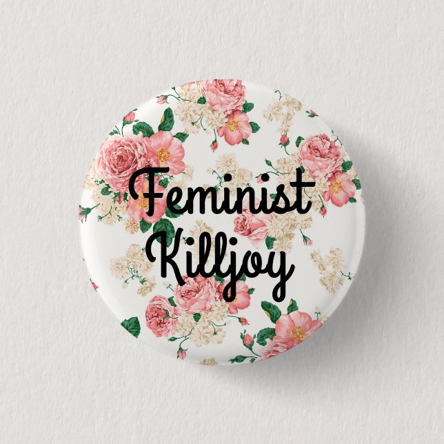 Badge Rond 2,50 Cm trouble-fête féministe (Devant)