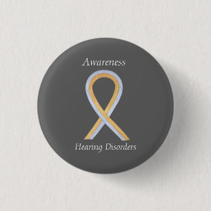 Badge Rond 2,50 Cm Troubles de l'ouïe Sensibilisation Ruban personna